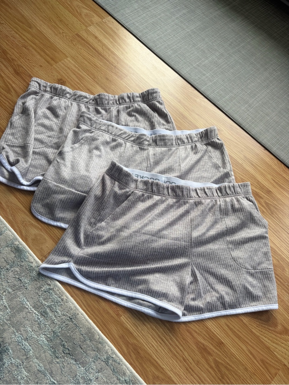 Jockey Beige Ribbed Lounge Shorts with White Trim (Set of 3)